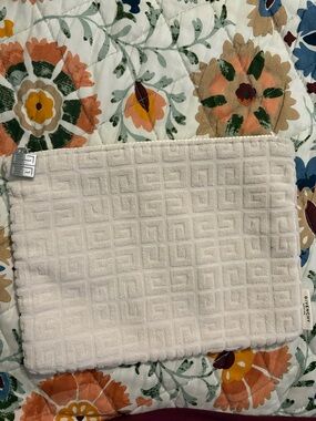 Givenchy Cream Embossed fabric makeup bag